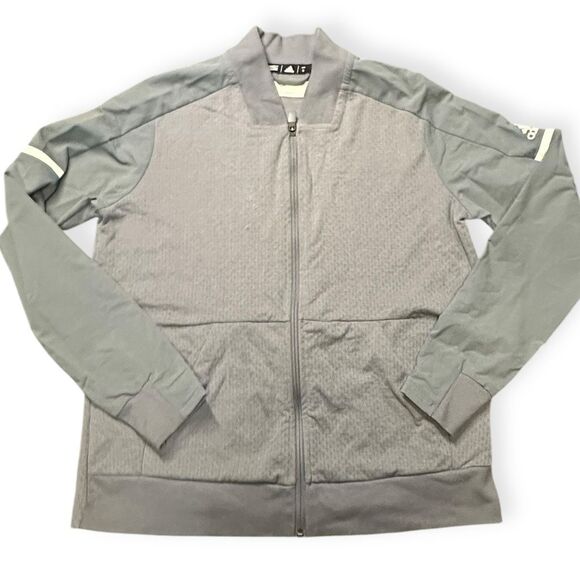 ADIDAS Men’s Gray Climalite Full Zip Squad Jacket Size Medium - Picture 1 of 5